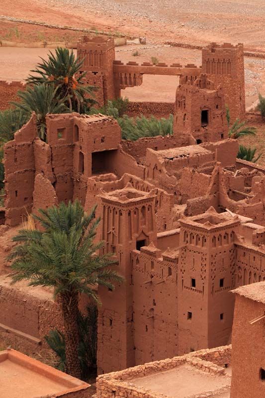 Morocco Ouarzazate - Ait Ben Haddou Medieval Kasbah built in adobe - UNESCO World Heritage Site. Location for many films - Gladiator, Babel, Alexander, Sheltering Sky, Sodom and Gamorah and the Mummy